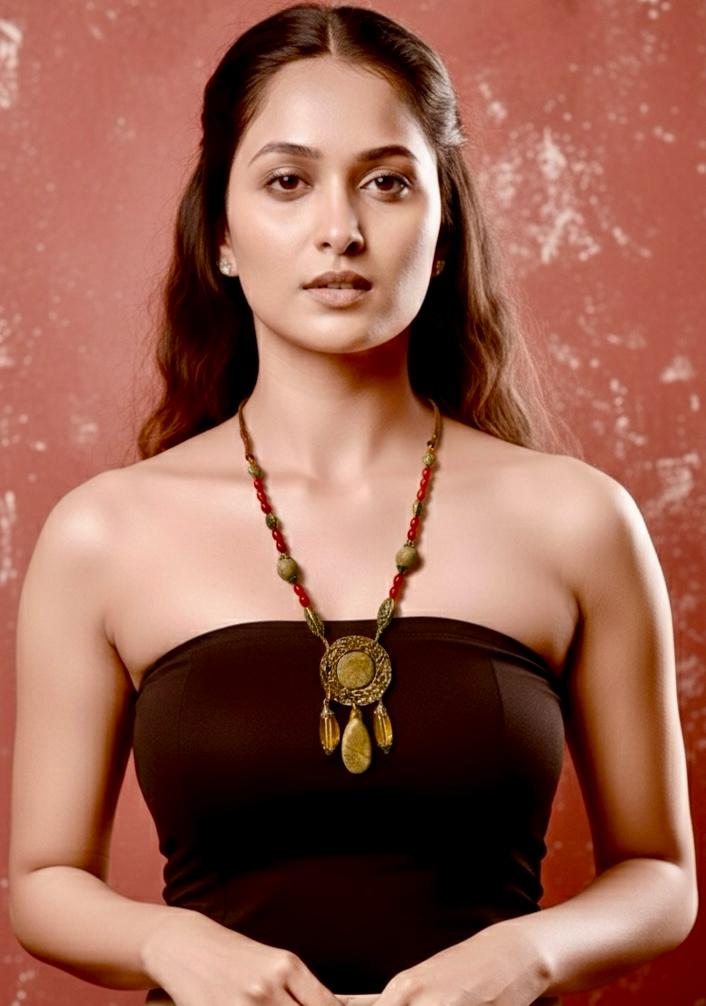 Red Stone Tribal Statement Necklace