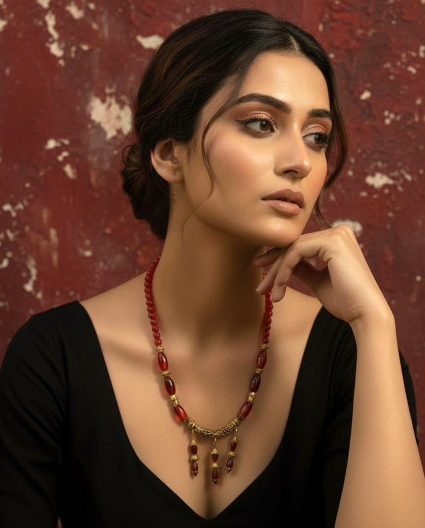 Red Bead Tribal Necklace