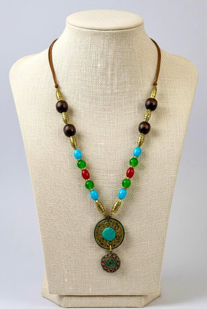 Ladakh Multicolor Tribal Pendant Necklace