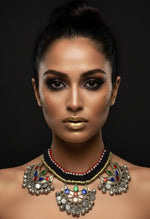 Amina Crescent Gem Necklace