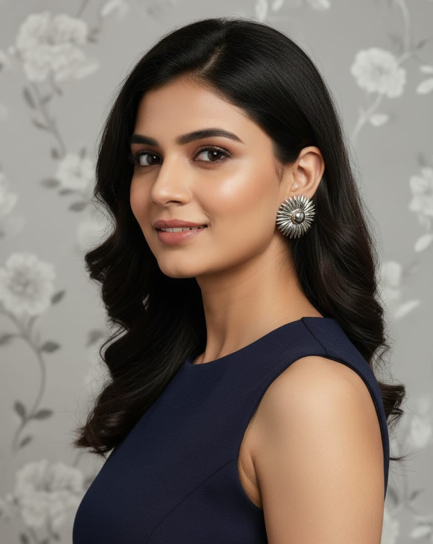 Ruh Silver Bloom Studs
